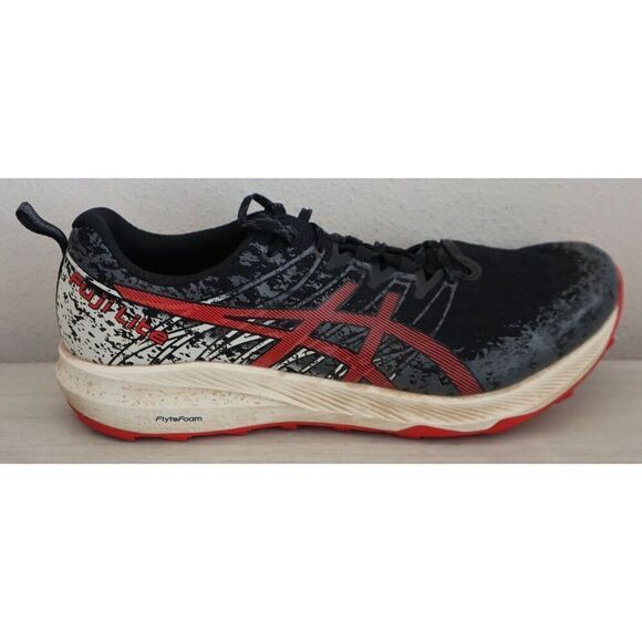 Asics 1011B209-001 Men's Sz 12.5 Black/Electric Red Fuji Lite 2 Running Shoes - Picture 7 of 12